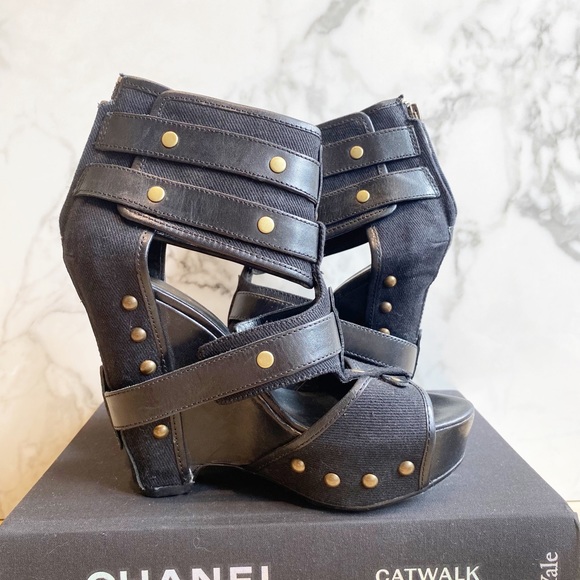 ASH Lyn Buckle Wedge Sandal 7.5 - Picture 5 of 9